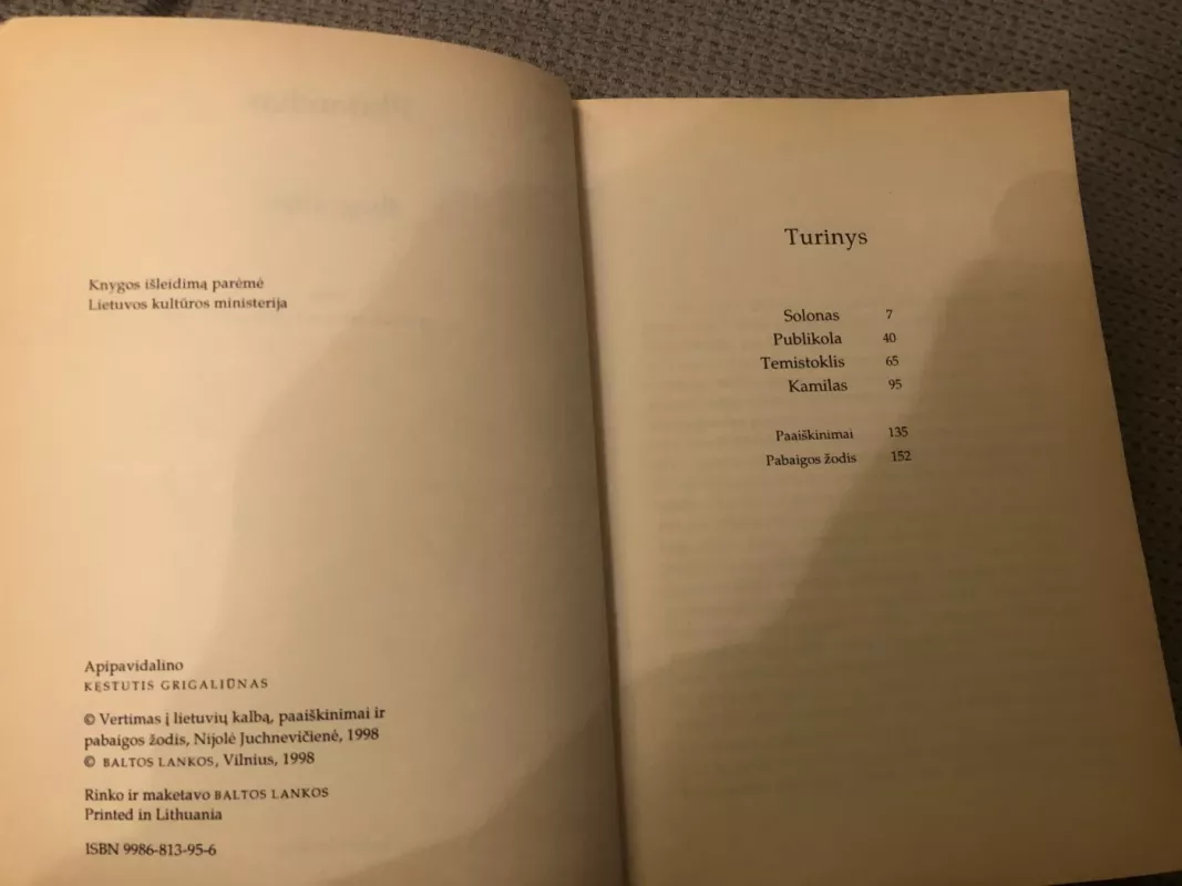 Plutarchas. Biografijos - Plutarchas, knyga 6