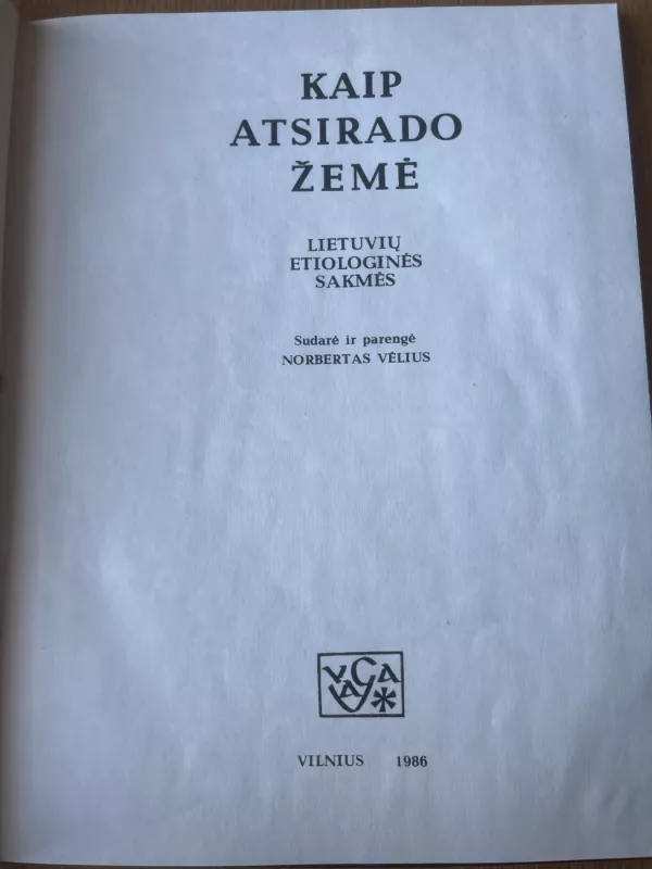 Kaip atsirado žemė - Norbertas Vėlius, knyga 2