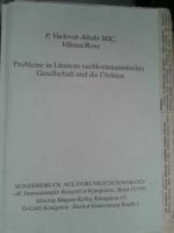 Probleme in Litauens nachkommunistischer Gesellschaft und die Christen - Vaclovas Aliulis, knyga