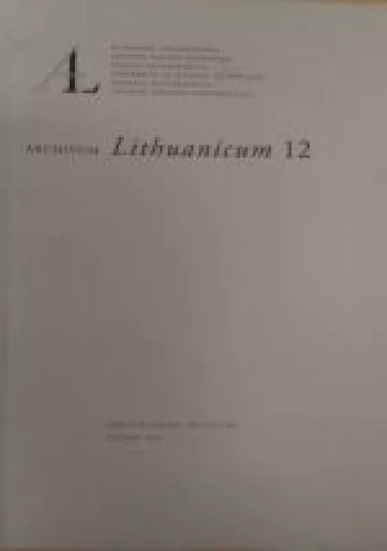 Archivum Lituanicum 12 - Autorių Kolektyvas, knyga