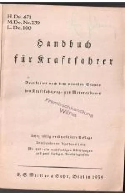 Handbuch für Kraftfahrer - Autorių Kolektyvas, knyga