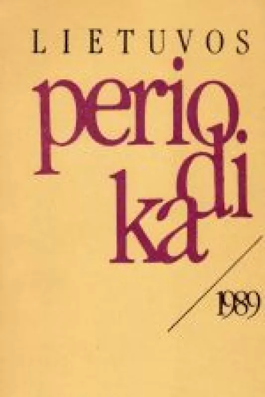 Lietuvos periodika 1989 - G. Bernackienė, knyga