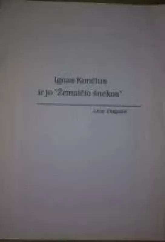 Ignas Končius ir jo "Žemaičio šnekos" - Lina Dzigaitė, knyga
