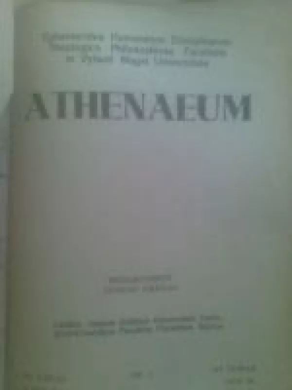 Athenaeum - Juozas Eretas, knyga