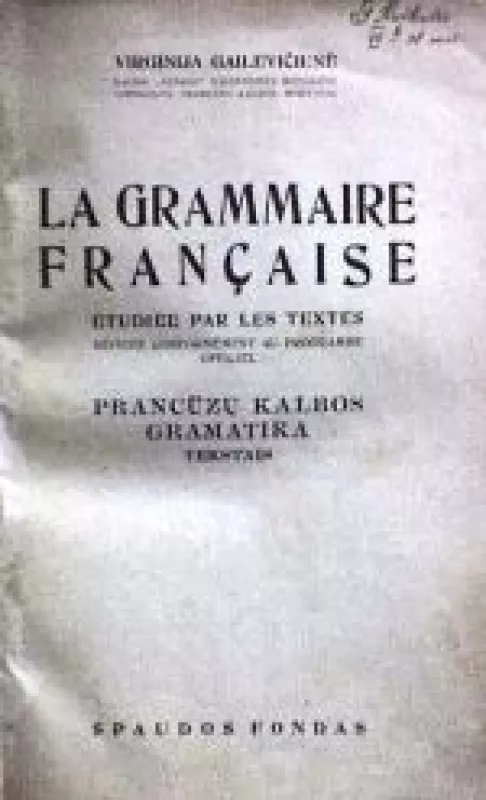 Prancūzų kalbos gramatika - Virginija Gailevičienė, knyga