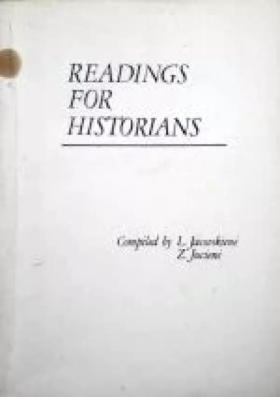 Readings for historians - L. Jacovskienė, knyga