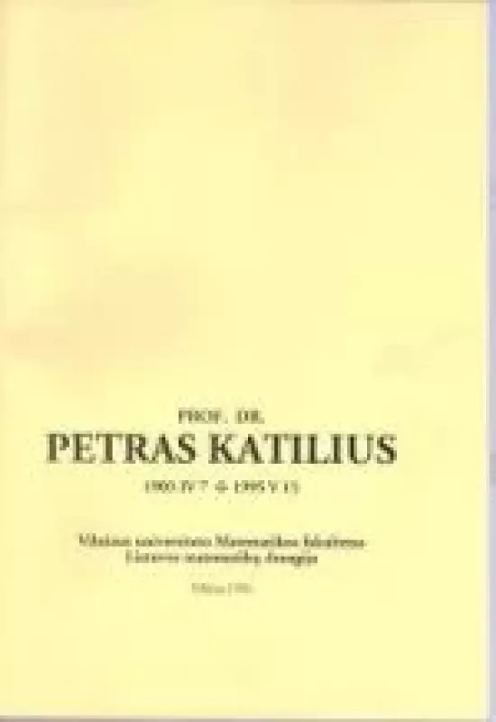 Prof. dr. Petras Katilius - Henrikas Jasiūnas, knyga