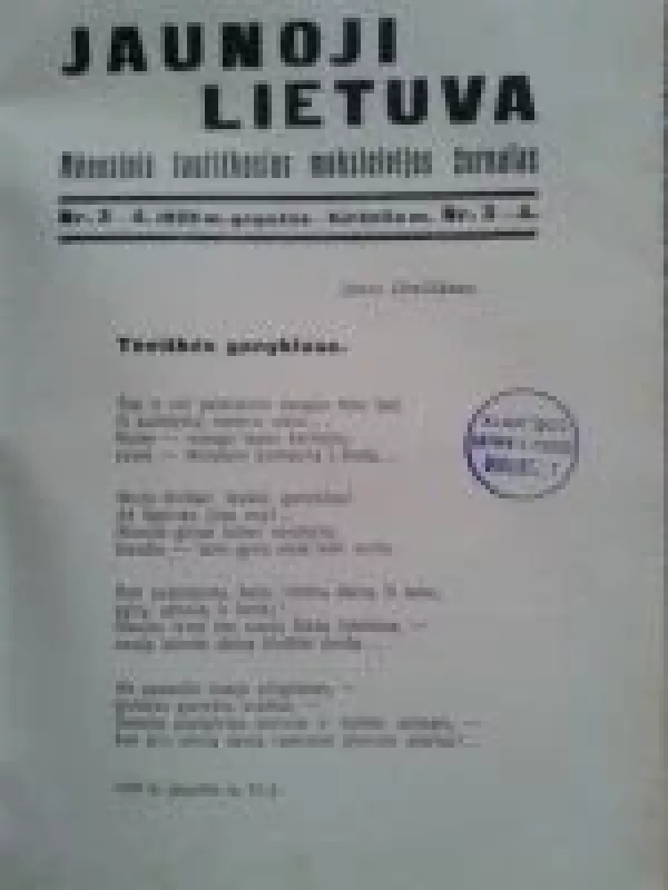 Jaunoji Lietuva, 1929 m., Nr. 3 - Autorių Kolektyvas, knyga