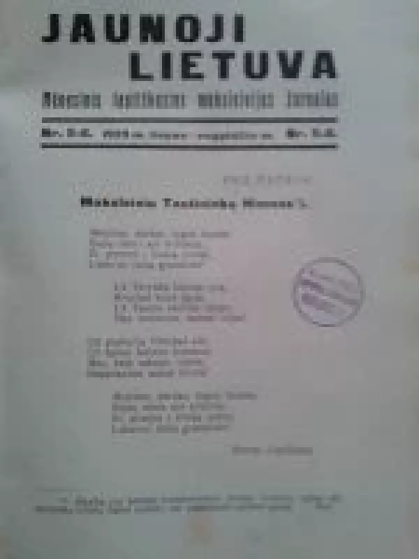 Jaunoji Lietuva, 1929 m., Nr. 5 - Autorių Kolektyvas, knyga