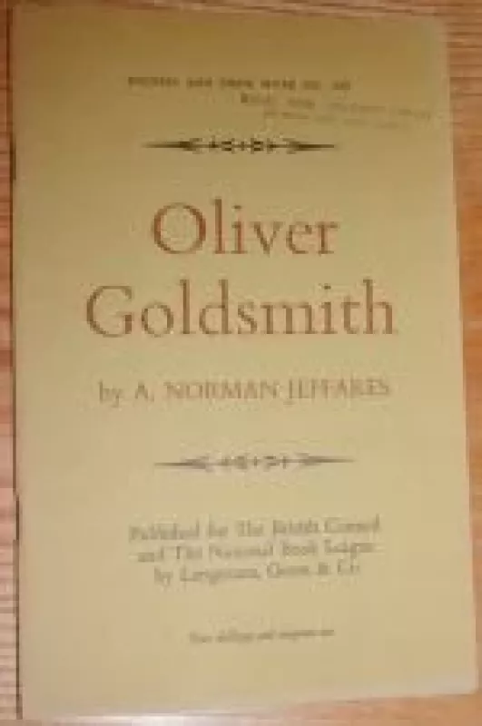 Oliver Goldsmith - A.N. Jeffares, knyga