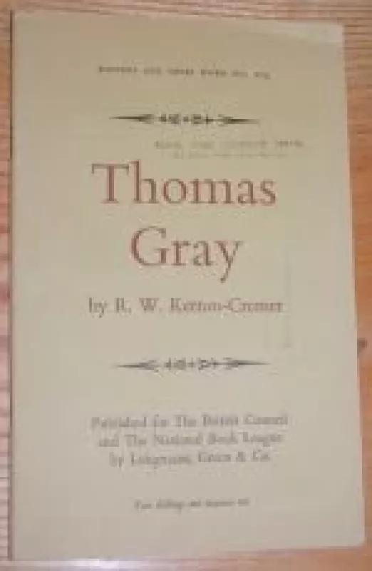 Thomas Gray - R. W. Ketton-Cremer, knyga