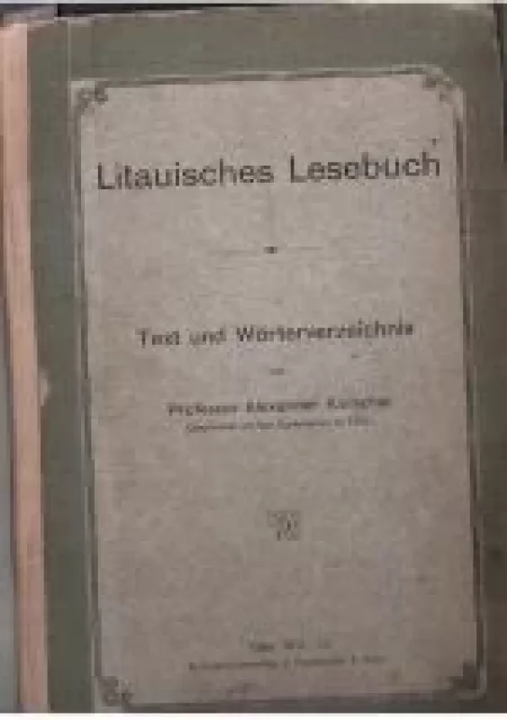 Litauisches Lesebuch - Alexander Kurschat, knyga