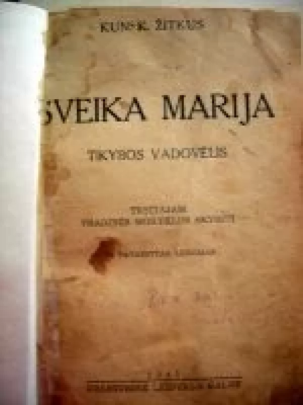 Sveika, Marija - K. Žitkus, knyga