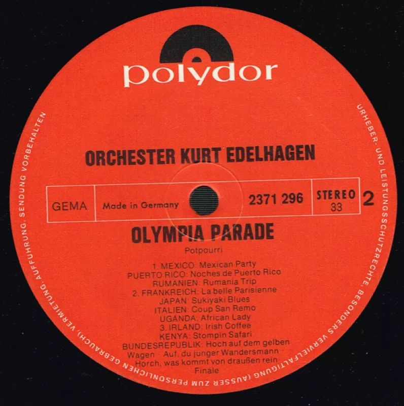 Olympia Parade - Orchester Kurt Edelhagen, plokštelė